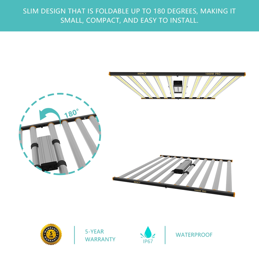 Mercy Gavita 680W Smart Control Dimmable High Ppfd RoHS Indoor Mariguana Fluence LED Grow Light Dlc Approved Full Spectrum Efficacy up to 2.8 Umol/J