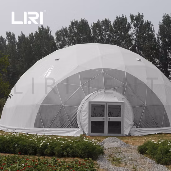 Grande tenda a cupola geografica per la coltivazione di fiori e piante da giardino all'aperto